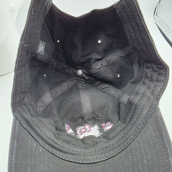 Hello Kitty Cafe Adjustable Womens Black Hat Cap Ice Cream Graphics Embroidered - Picture 7 of 9